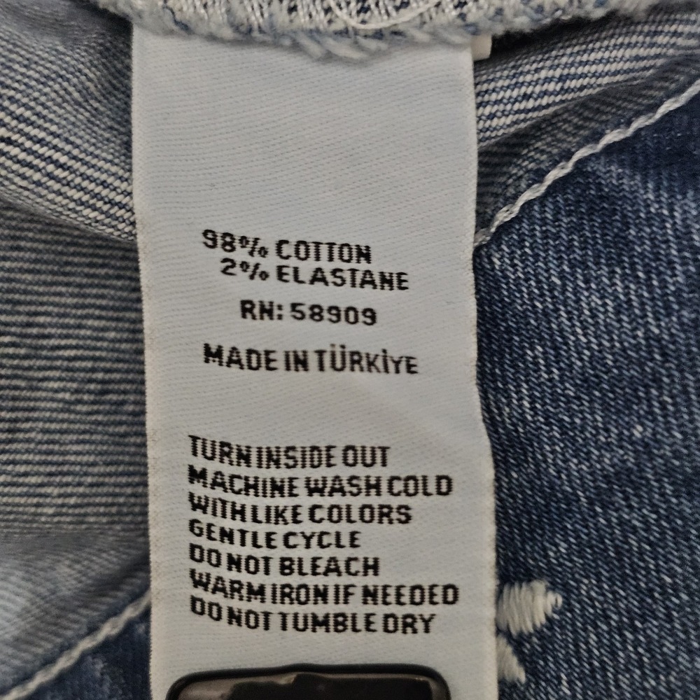Chelsea&Violet Women's Denim Jacket Large Blue Medium Wash Embroidery Floral 371 - Picture 14 of 15